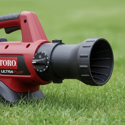 Toro UltraPlus Blower Vac showcasing its variable speed knob and oscillating nozzle.