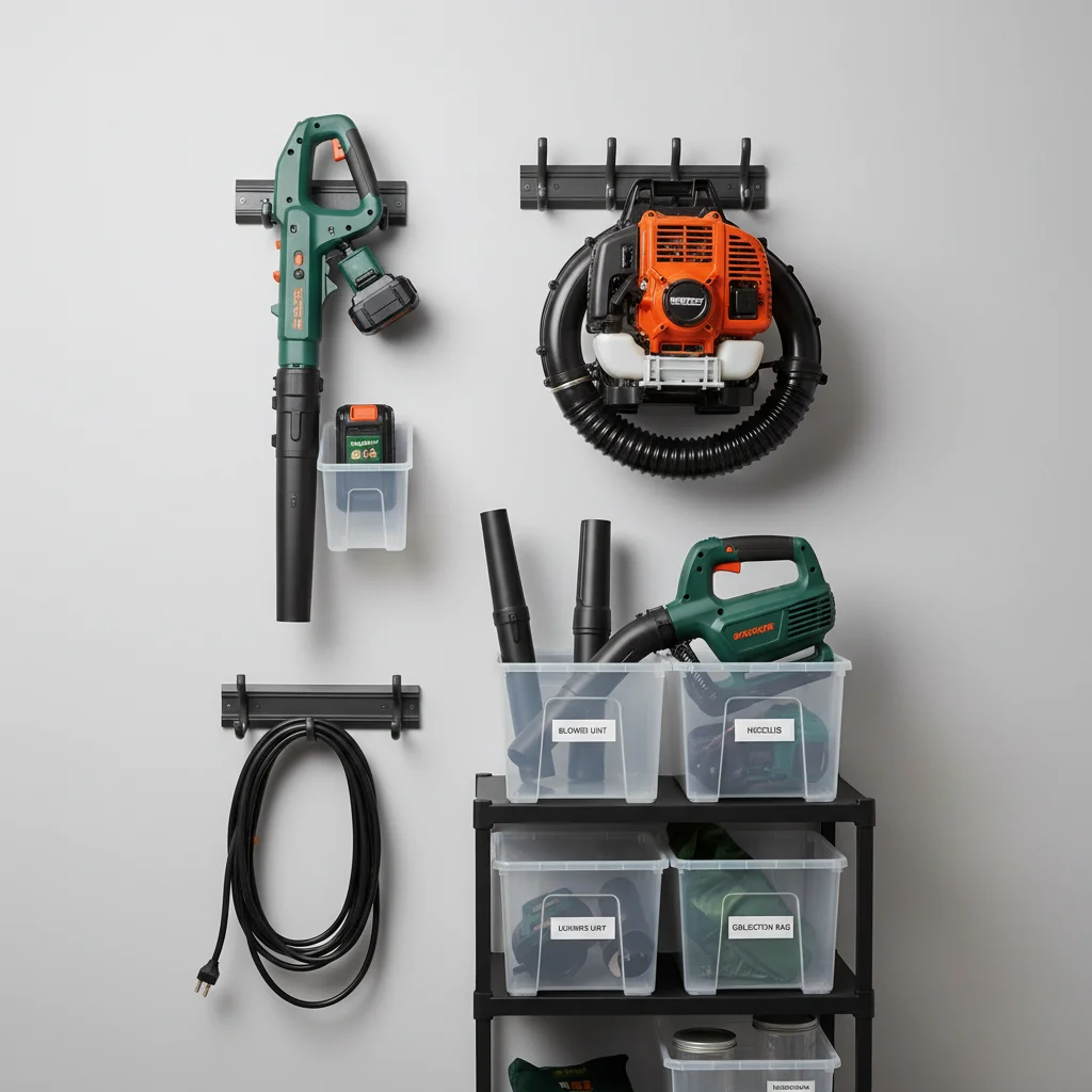 leaf blower storage